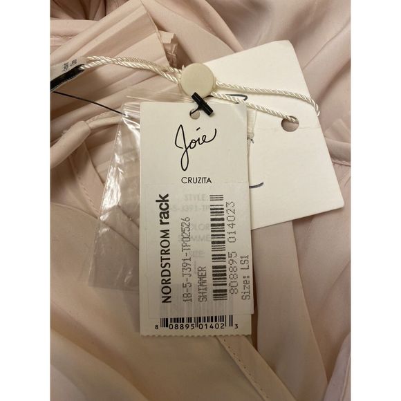 Joie Silk Pleated -Ruffle Blouse Top Size  L - Picture 11 of 15